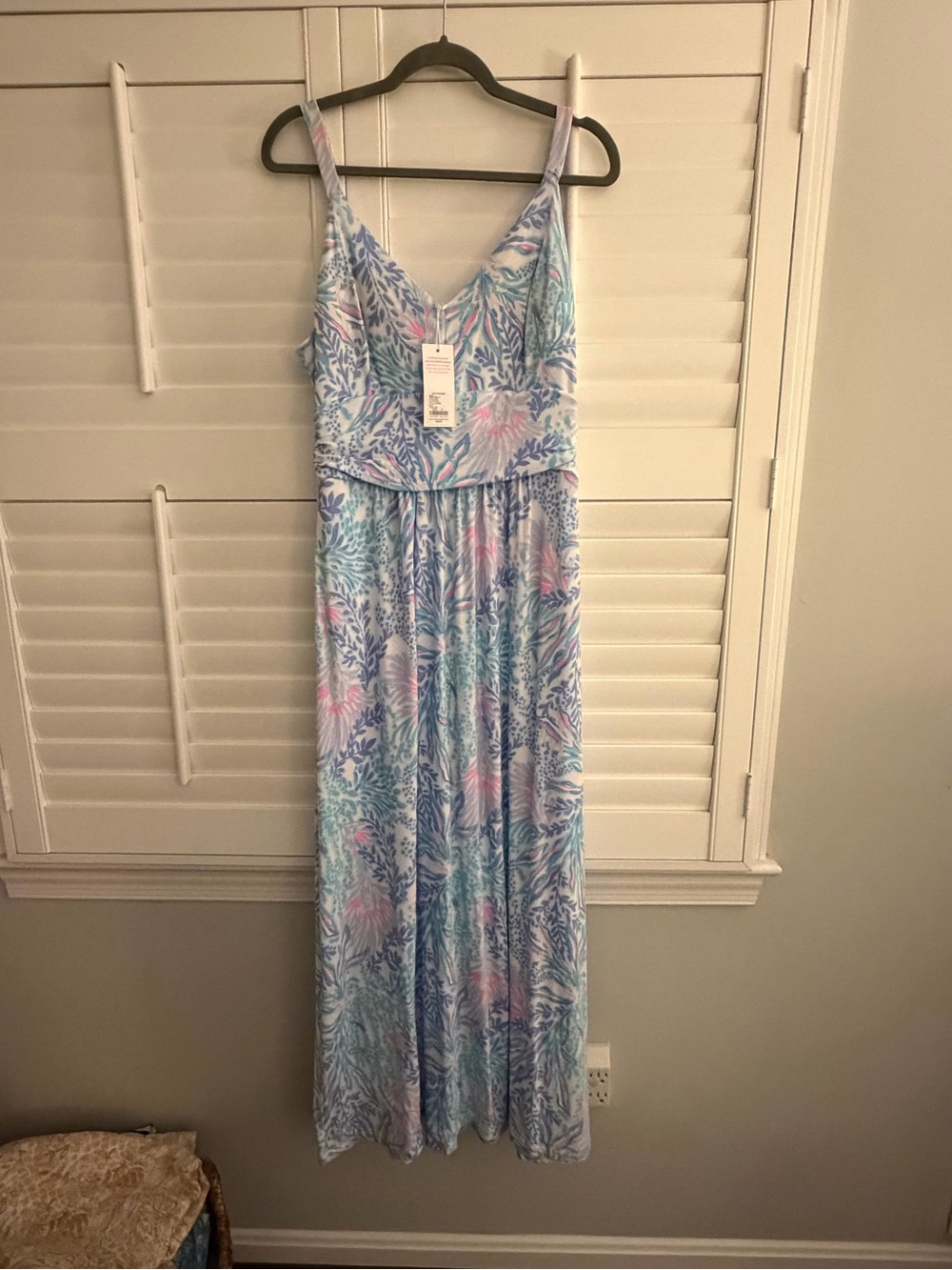 Lilly Pulitzer NWT Size 14 Blake Pastel Blue Floral Maxi Dress